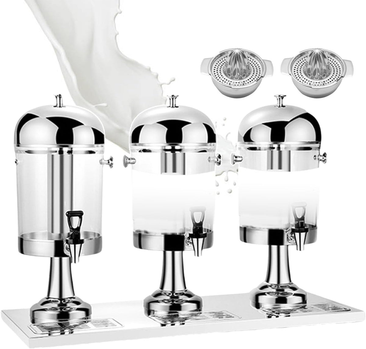 asdchZen fontaine à eau, 87 × 35 × 58 cm / 34,2 × 13,7 × 22,8 po, 24 L (3 récipients), 24 L, Acier inoxydable, Argenté / Plaqué or