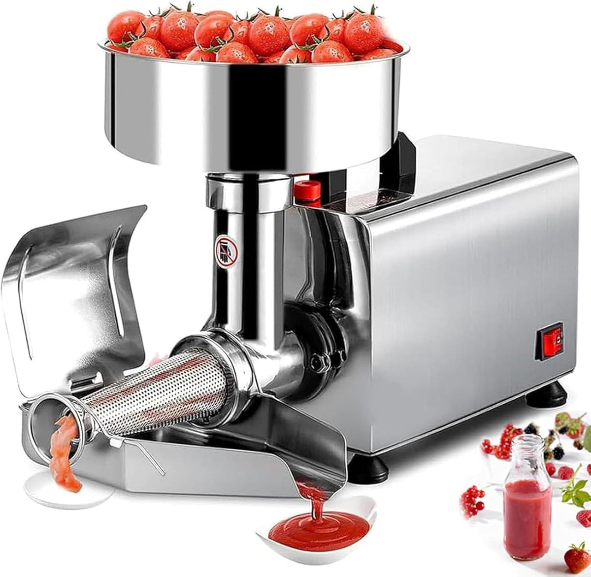 STIDEsknautic presse-agrumes, 450 W, 110 V/220 V, 450 W, Acier inoxydable 304, Argent, Presse à Tomates électrique