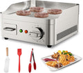 RUYICZB plancha, 2000 W, 2000 W, 220 V, Argenté, 13.7' Électrique Professionnelle, Plaque De Barbecue en Acier Inoxydable Commercial