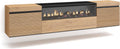 Skraut Home cheminée électrique, 102 cm., 34 W., 200x45x35 cm, Marron, Meuble TV, Banc Télé, Grand Espace de Rangement