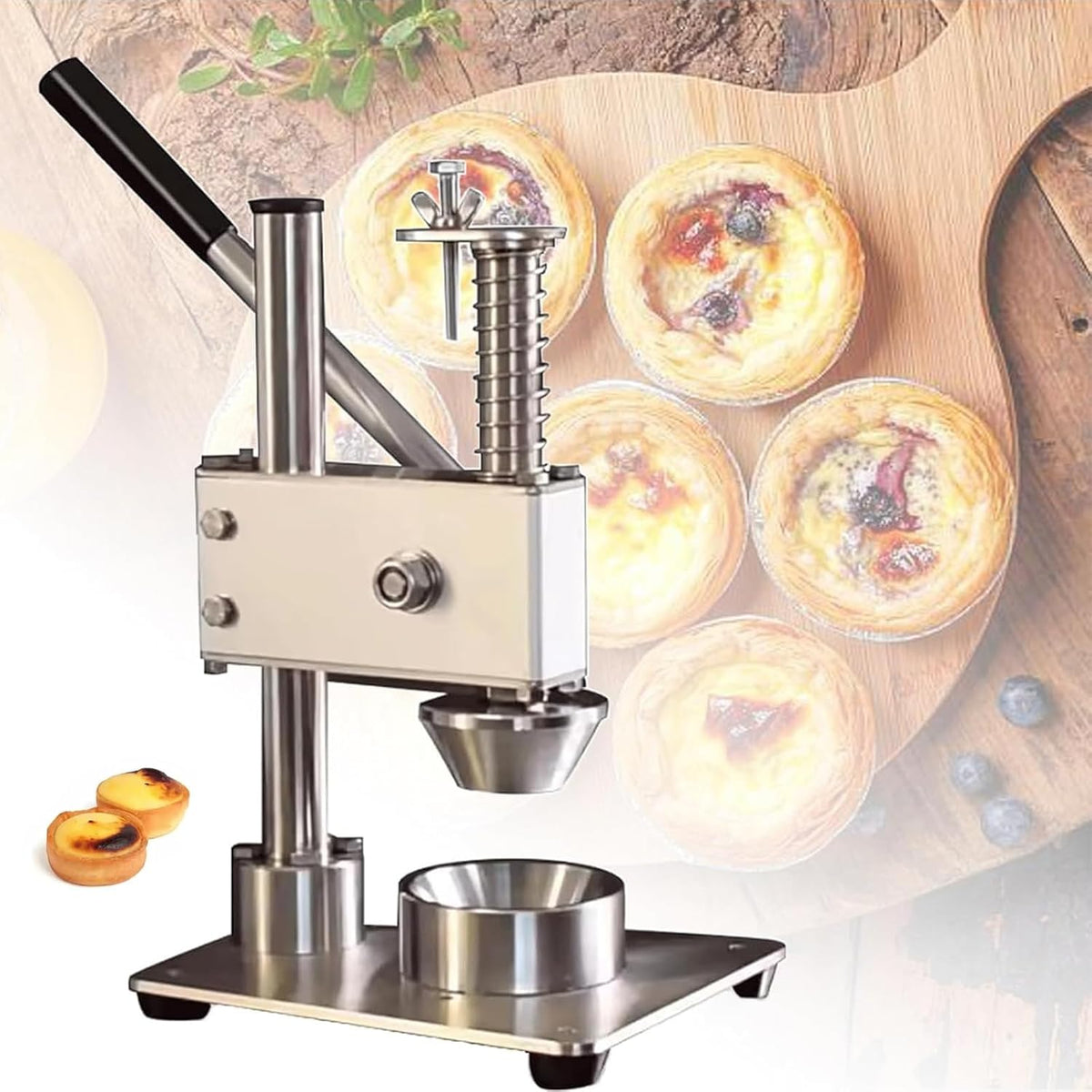 TsoLay Machines à pâtes manuelles, Acier inoxydable, Argent, Machine À Tartelettes Manuelle, Presse À Tartelettes