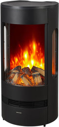 GLOW FIRE cheminée électrique, 2000 W, Noir, Lumens avec feu LED 3D réaliste, sur pied avec chauffage et feu de cheminée
