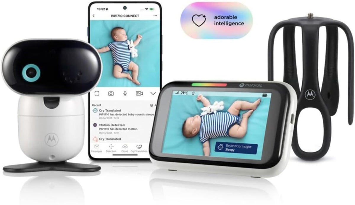 Motorola Nursery Moniteurs vidéo, Noir, PIP1710 Connect, Babyphone Wi-FI avec Caméra HD Motorisée et Écran Tactile 5'