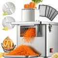 NEWTRY Mandolines, 250 W, 200 kg, Argenté, Coupe-légumes électrique 4-en-1 /h Gastro Inox, Coupe en dés, lanières