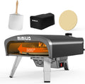 Mimiuo four à pizza, 33 cm, Noir, d'extérieur au gaz, système de rotation automatique et régulateur britannique