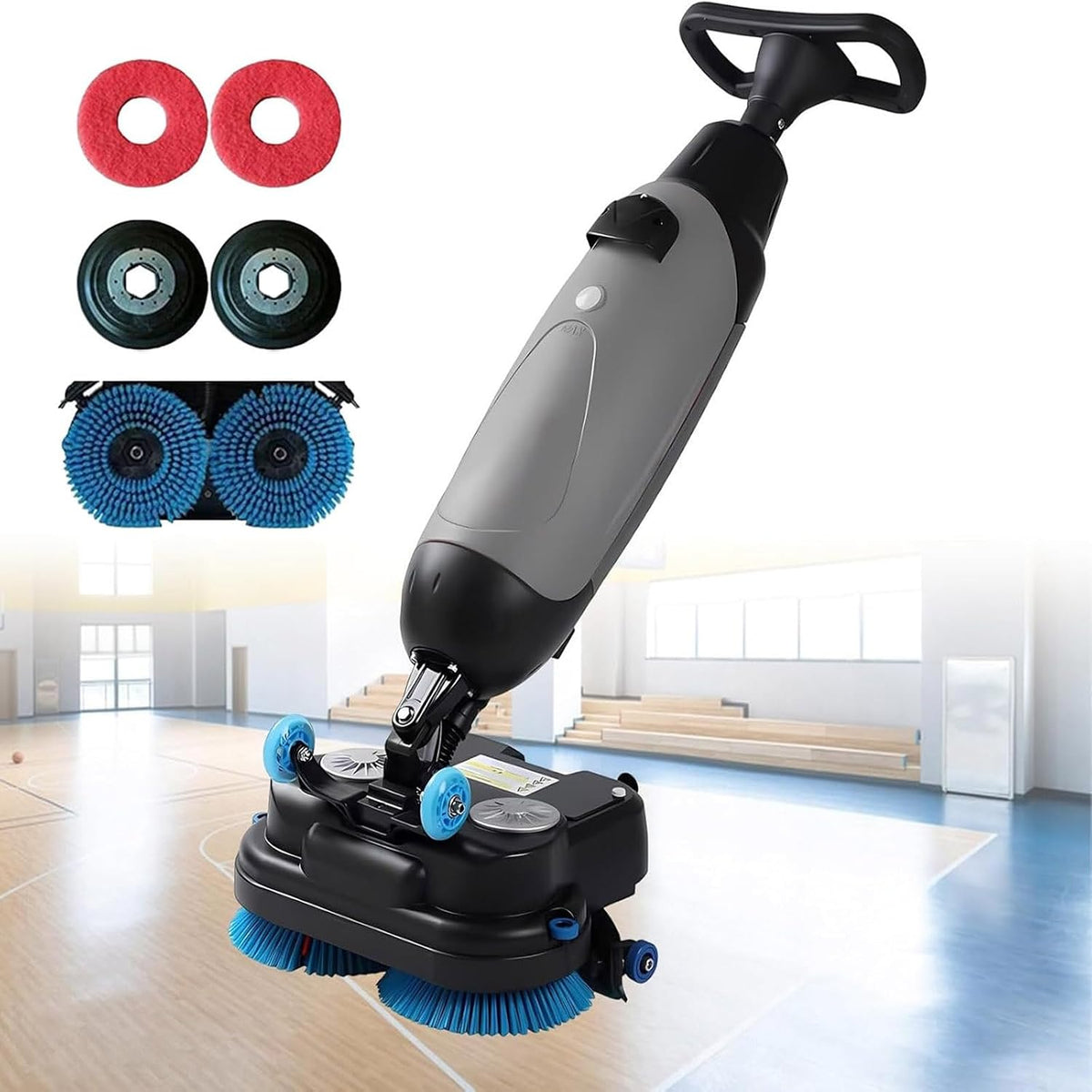 Lissontine polisseuse, 45,7 Cm, 240 Tr/Min, Gris, Professionnelle, Machine De Nettoyage De Sols Et Tapis, Bac à Eau Double