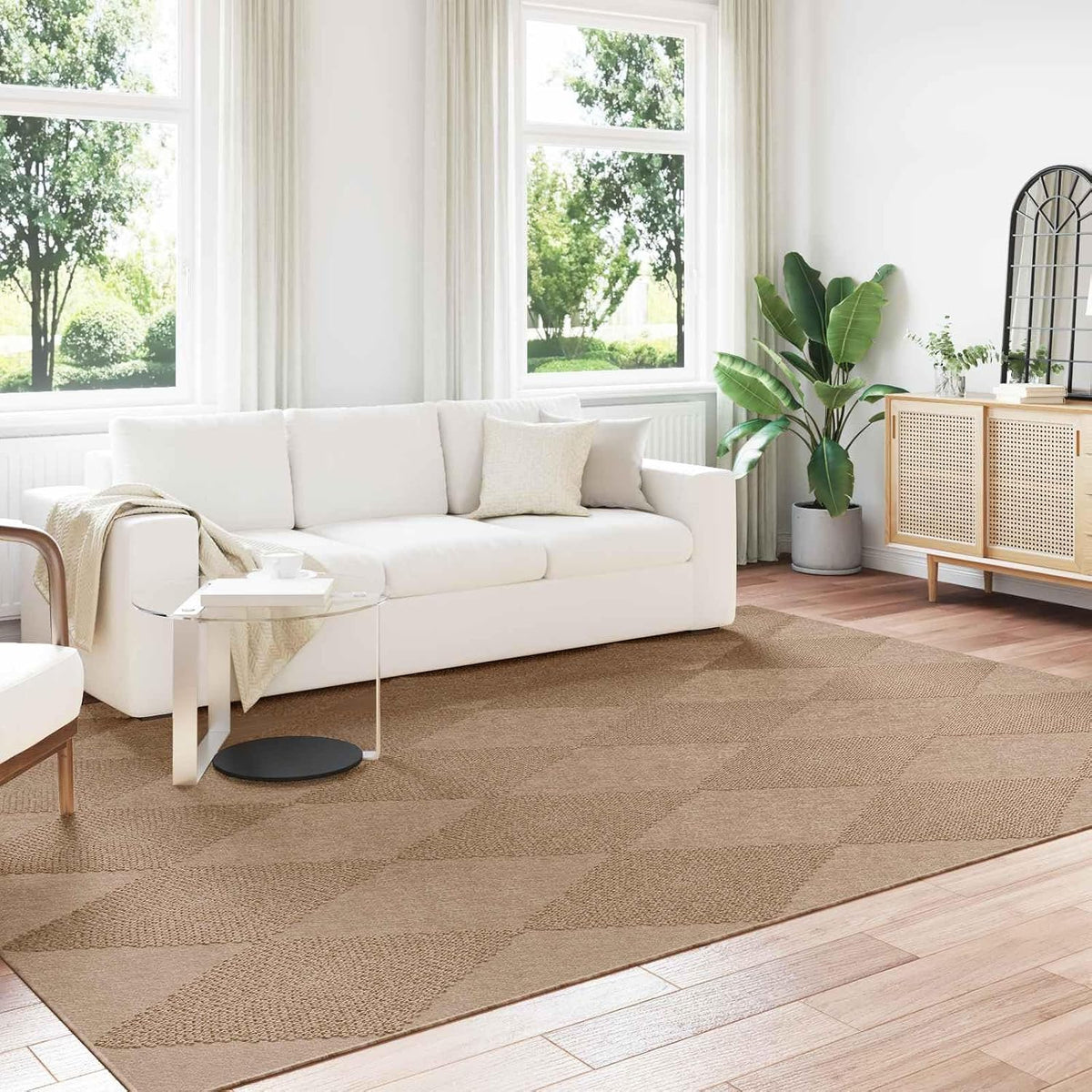 Ordellia Tapis de décoration, 280 x 200 cm, polyester., naturel., terrasse et chauffage au sol