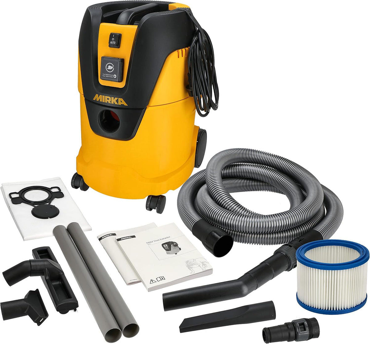 Mirka aspirateur eau et poussière, 220 - 240 V, 25 litres, 1000 W, 25 L, Noir, Aspirateur Industriel Eau et poussière