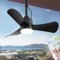 KZT Ventilateurs de plafond avec lampe intégrée, Φ81 * H40/53 CM, Blanc