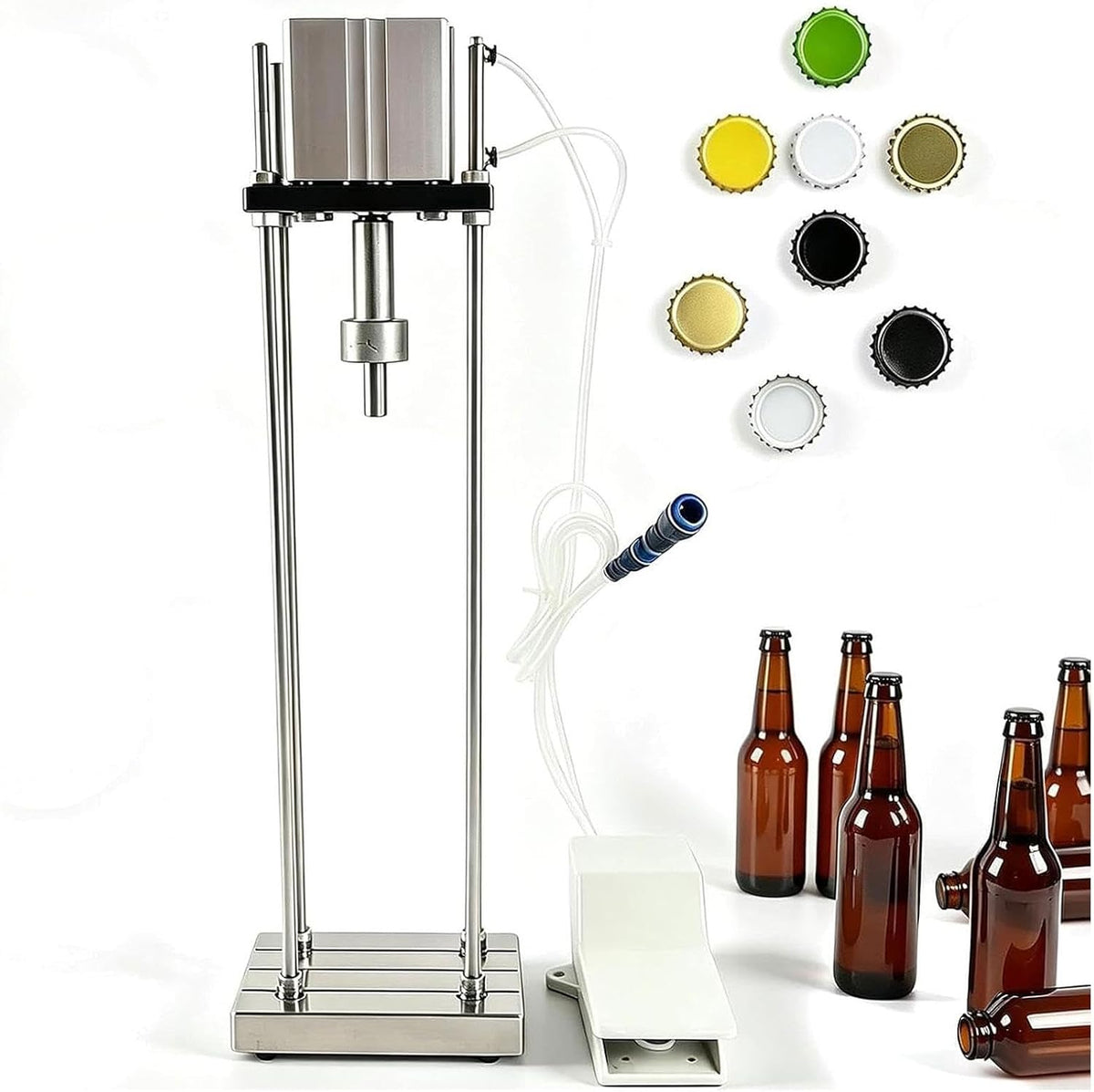 Machine Capsuleuses, 10 cm × 15 cm × 53 cm, 530 mm, Noir, sceller bouteilles verre semi-automatique, for l'embouteillage bière