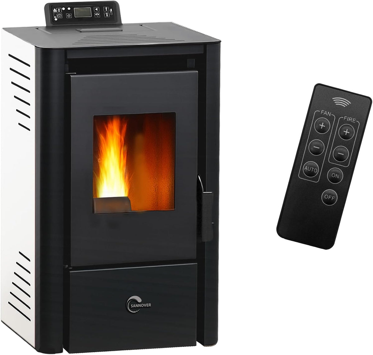 Sannover Thermique Chauffage aux granulés, 9,4 kW, Blanc, Poêle à granulés étanche Anita Sannover