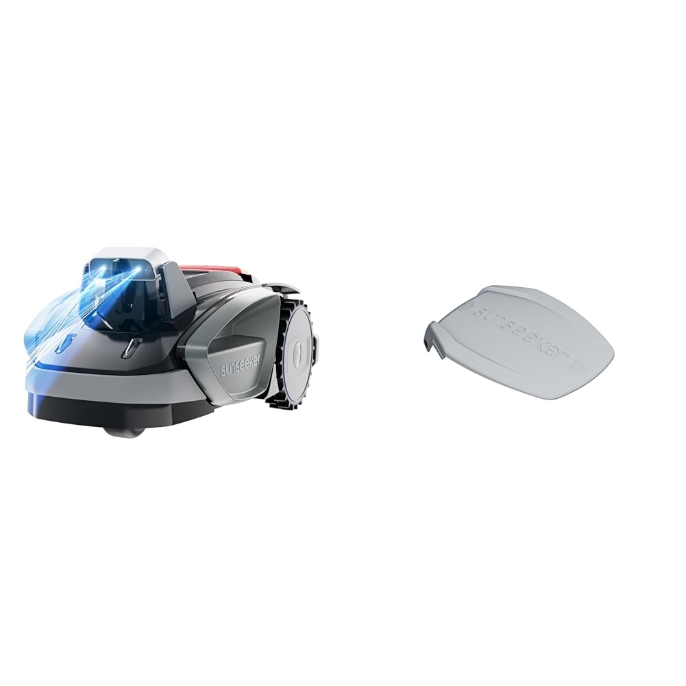 Sunseeker Tondeuses robot, 600 m, Noir, Robot Tagliaerba Senza Filo Perimetrale ², Vision AI, Doppio Occhio