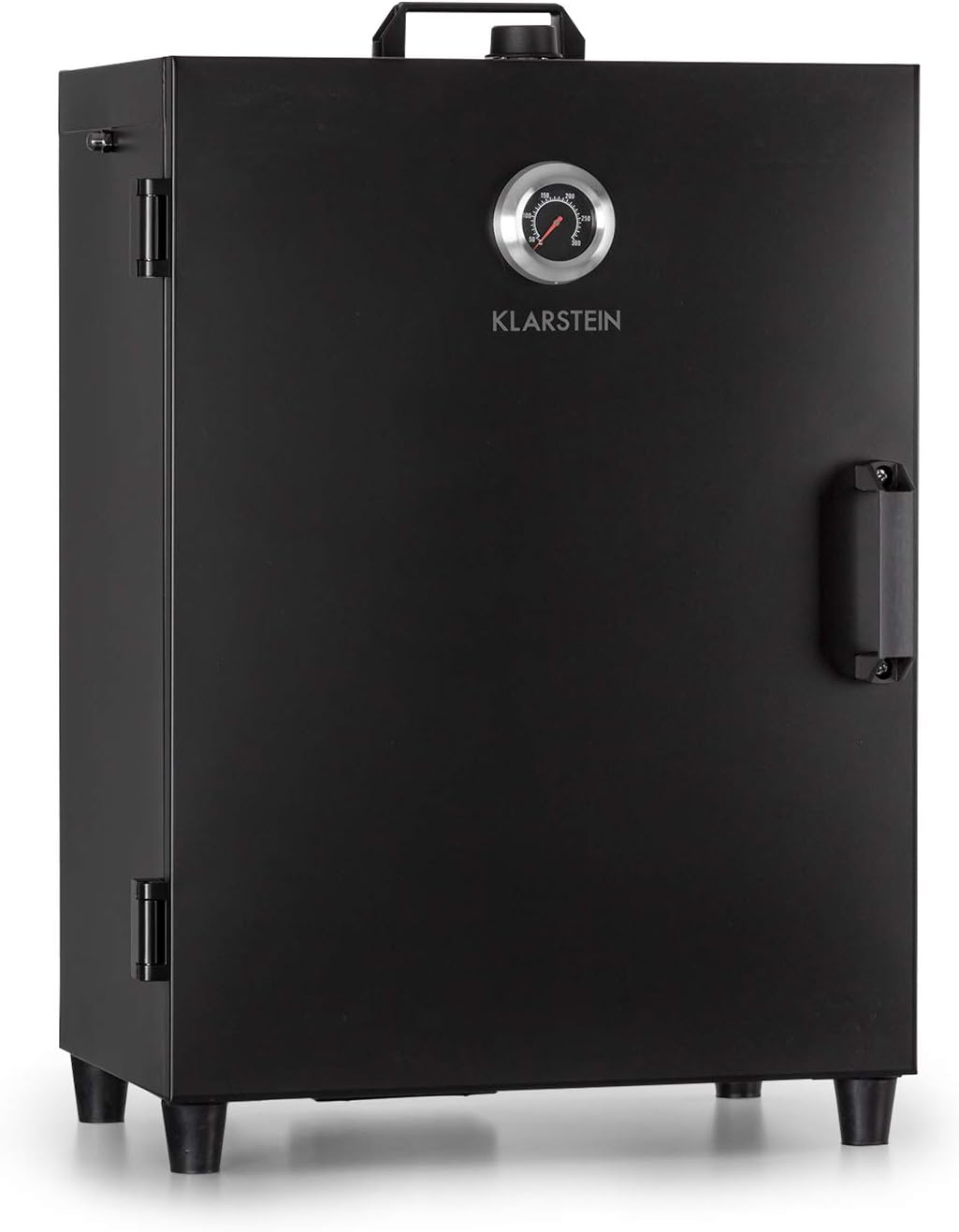 KLARSTEIN fumoir, Noir/Argenté/Gris, Flintstone - Armoire à fumer, Black Stainless Steel, 1600 watts, Thermostat réglable