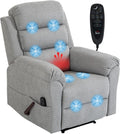 HOMCOM Fauteuils et sièges de massage, Gris, Fauteuil massant inclinable Manuel 135° Chauffage