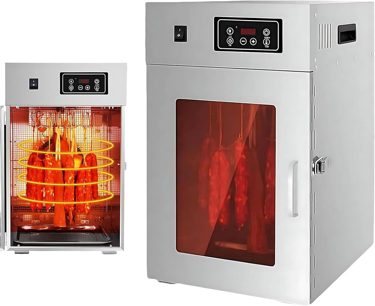 Memykoy déshydrateur alimentaire, 34 × 40 × 55,5 cm, 800 W, 110 V/220 V, 15 kg, Acier inoxydable, Argenté, Chambre de maturation de viande