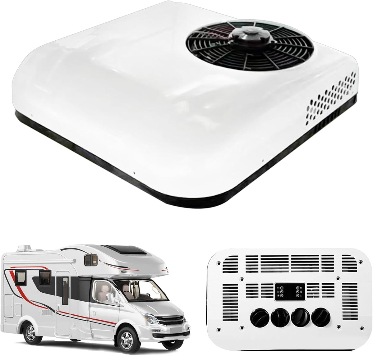 ANAAMAYL Climatiseurs, 12 V, Blanc, Climatiseur de toit pour camping-car, silencieux, camping-car, remorque