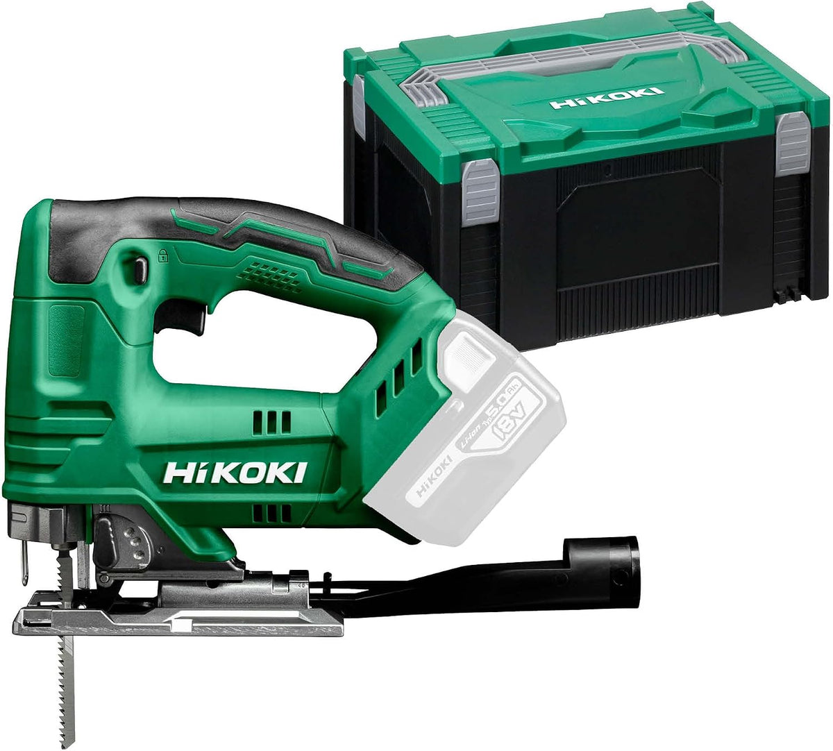 HIKOKI Scies sauteuses, 18 V, 26 mm, Noir, scie sauteuse sans fil CJ18DA, changement de lame sans outil, variateur électronique