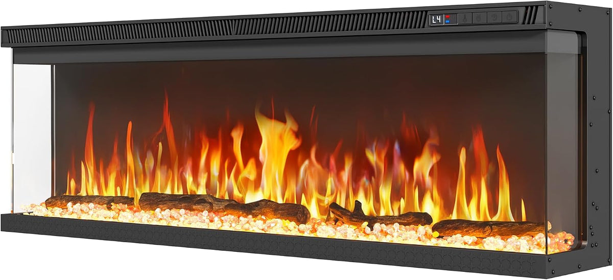 YITAHOME cheminée électrique, 900 W, 1800 W, 40 Pouces, Noir, 3-en-1 Cheminée avec Chauffage, Effet de Flamme 3D