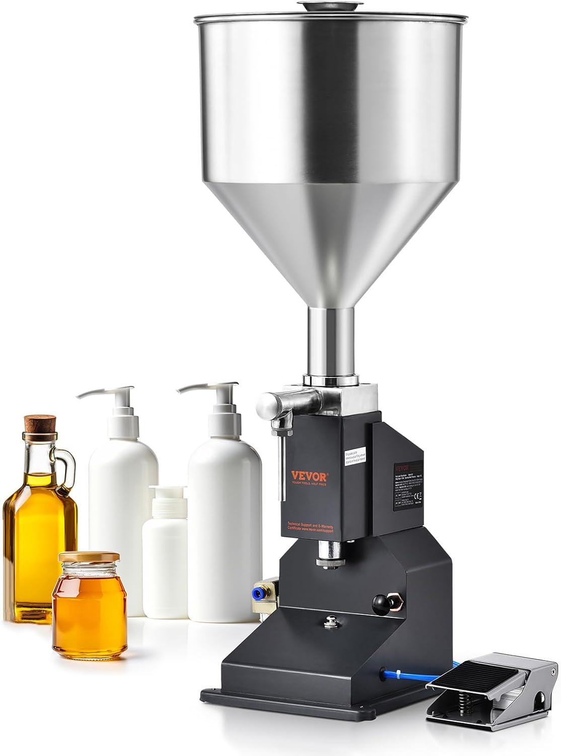 VEVOR Matériel de brassage, 50 mL, Acier Inoxydable 304, Argenté, Huile Essentielle, Shampoing, Lotion Cosmétique