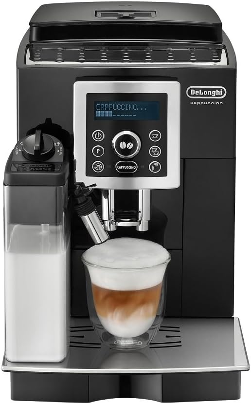 De'Longhi machine à café, Noir, café en grains ou en poudre, système Lattecrema, arrêt programmable