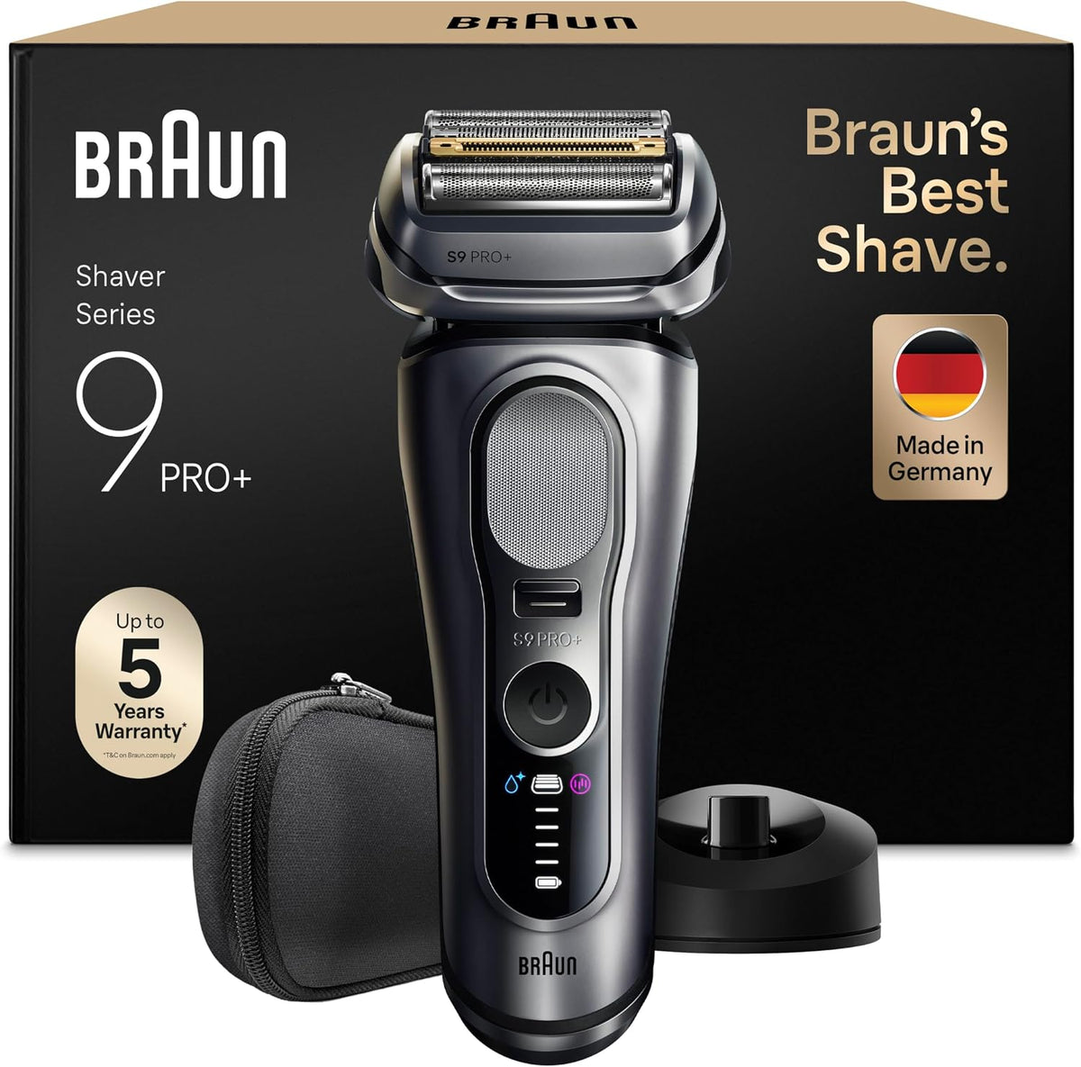 Braun Rasoirs à grille, Marron/Argenté, Rasoir Electrique Homme Series 9+ Pro 9617si