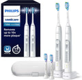 PHILIPS Soniques, Blanc, contrôle de pression, étui de voyage -, Lot de 2, modèle HX9611/19