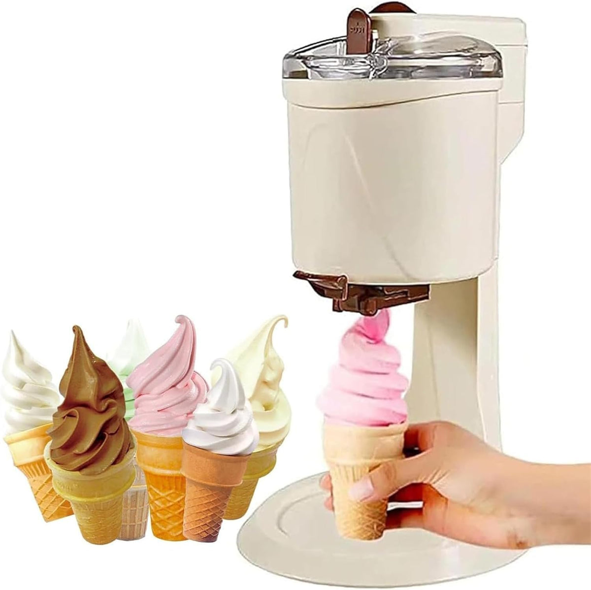 CWCQGH sorbetière, Noir, Machine à crème glacée Molle, s pour la Maison, Machine Automatique de au Yaourt glacé