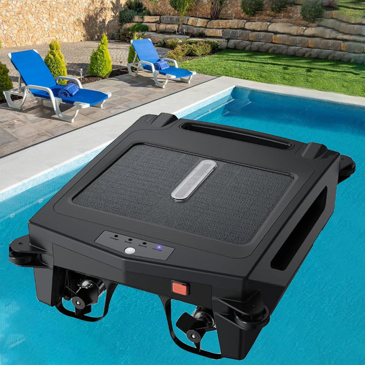 Robot Produits nettoyants, Noir, nettoyeur de piscine à énergie solaire, nettoyeur automatique de piscine pour tous les types de piscine