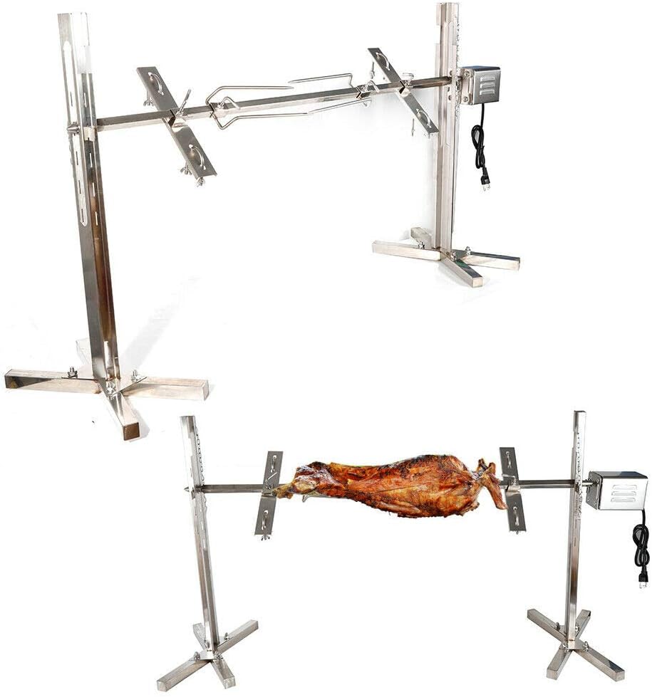 SHZICMY rôtissoire, 15 W, 220 V, 30 kg, acier inoxydable., Argenté, BBQ Kit de Électrique, en Acier Inoxydable