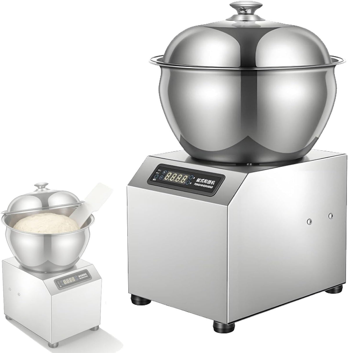 Mélangeur Batteurs sur socle, 1800 W, 110 V/220 V, 50 Hz/60 Hz, 2200 W, 1400 tr/min, 5 kg, acier inoxydable, caoutchouc, verre, aluminium., Argent