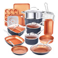 Ensemble batterie de cuisine, Noir, de 20 casseroles et poêles Gotham Steel, complète et ustensiles de Cuisson