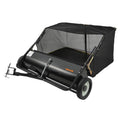 VEVOR appareil de massage, 127 cm, 736 L, Noir, Balayeuse à Gazon Tractée, Balai Ramasseur Herbes et Feuilles