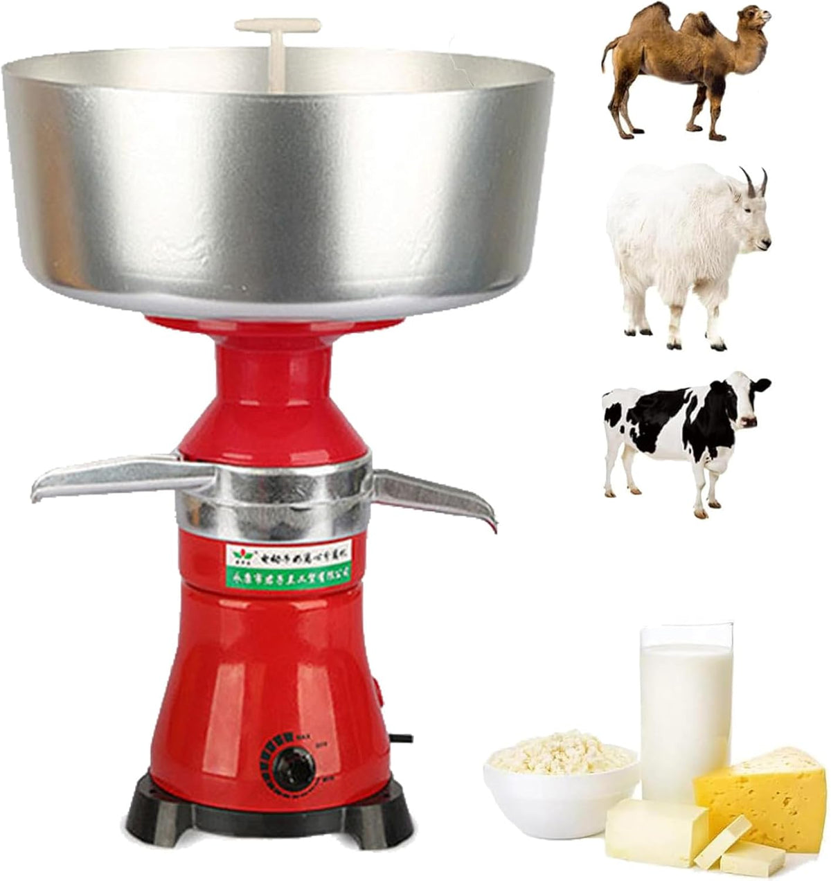 MANYOUYOU Mousseurs à lait automatiques, 36*36*50 cm, 80l, 11000 TR/Min, Noir, Séparateur Centrifuge De Crème De Lait