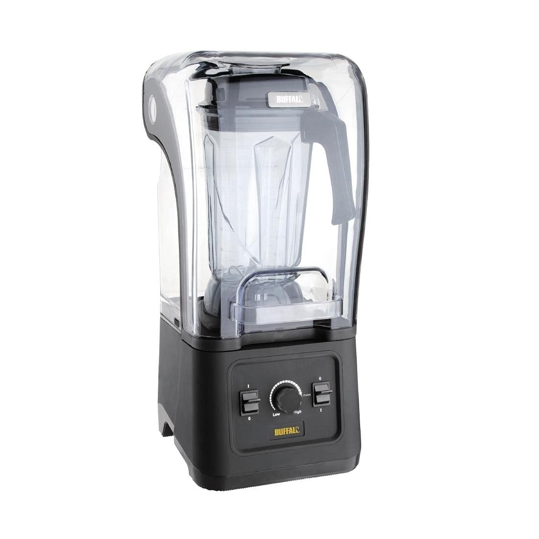 Buffalo blender, 1,68 kW, 2,5 litres, Noir, professionnel puissant avec capot d'insonorisation, Plastique sans BPA
