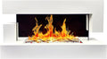 Chemin'Arte cheminée électrique, 120 cm, Blanc, - LEDs Murale Design Quartz - he - Effet Flammes - Conçue en France - 2 Ans