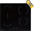 table de cuisson AREBOS, 7200 W, 59 cm, Noir, Plaque de cuisson à induction, fonction booster, 4 plaques Flexzone
