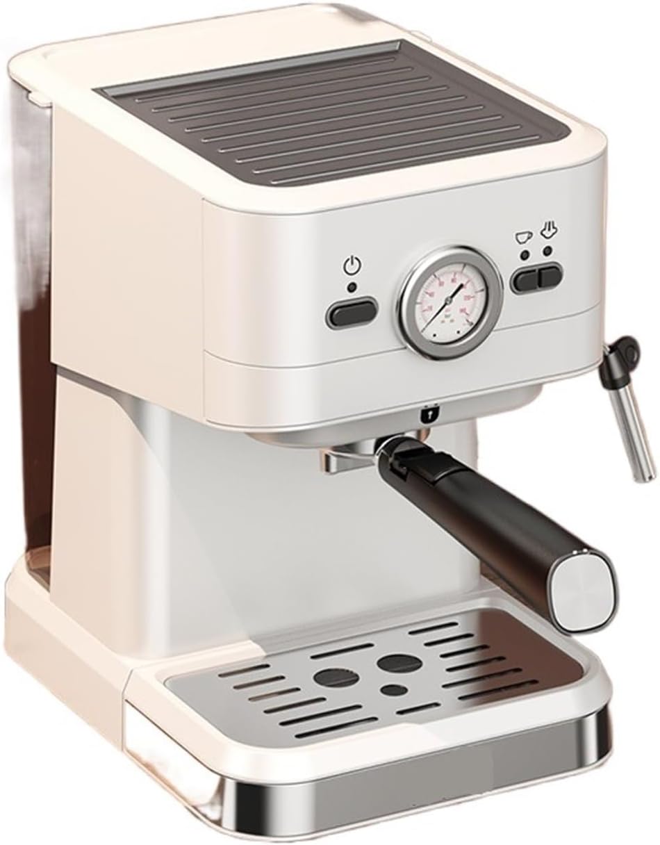 YNIYUJKL machine à café, Noir/Argenté, Expresso Portable, Broyeur À Grains Semi-Automatique pour Usage Domestique Et Professionnel
