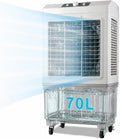 FQMYLTYN rafraîchisseur d'air, ≤ 65 dB, 70 L, 50x37x88 cm, Blanc, par Évaporation sur roulettes, Modèle Industriel avec Réservoir