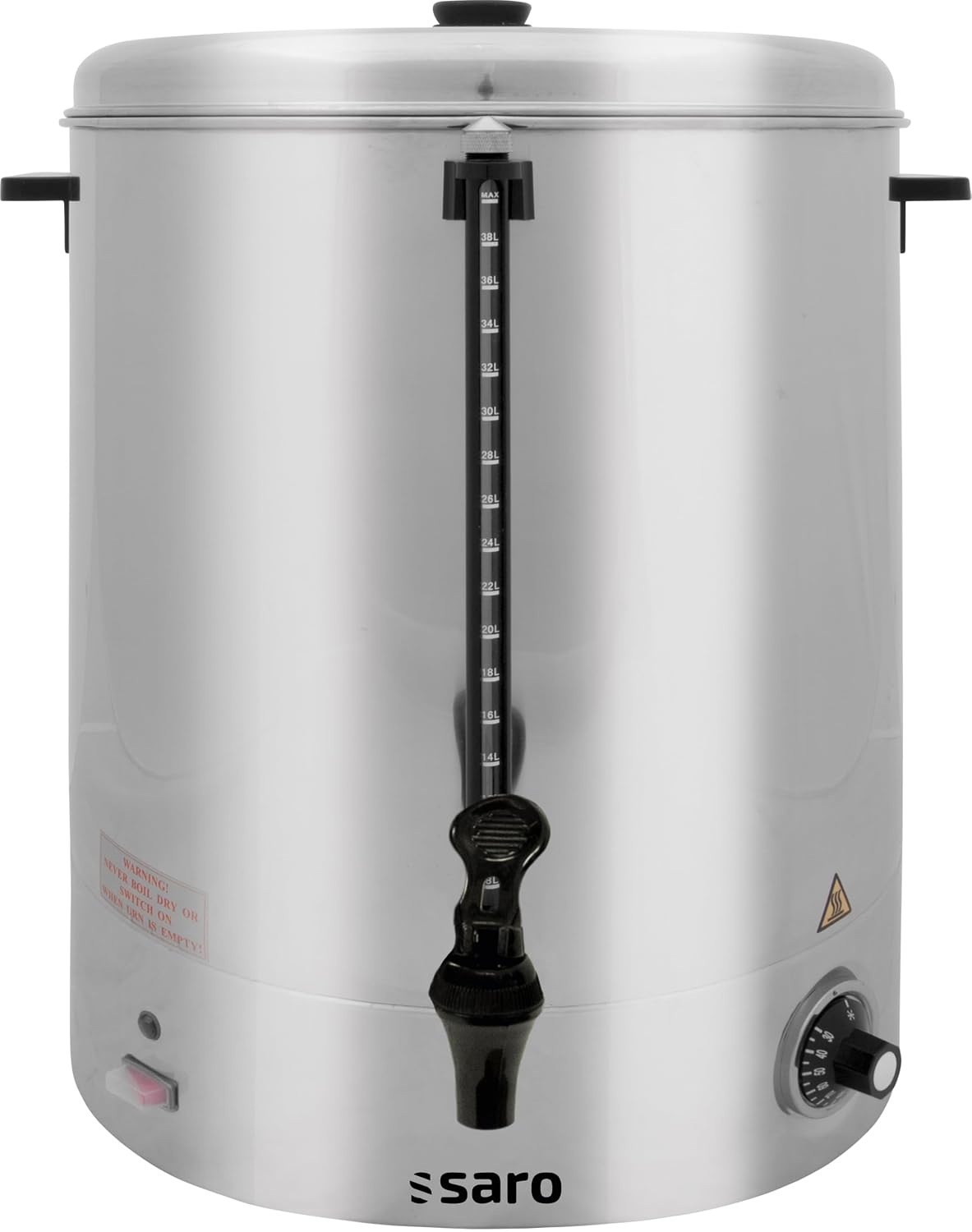 Saro distributeur d'eau chaude, 40 l, 2,4 kW, Argenté, - Hot Drink Maxi Marmite à Vin Chaud/, Robinet de Sécurité