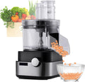 URJWAN Mini-robots et hachoirs, 26 x 25 x 48 cm, 5,0 L, 600 W, 5000 ML, PC + acier inoxydable, Noir, Coupe Legumes Electrique